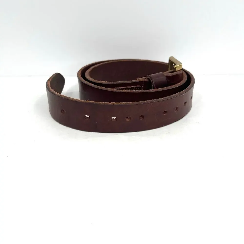 Polo by Ralph Lauren men’s leather golden  square buckle belt